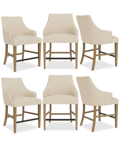 Macy's Nelin 6pc Counter Height Chair Set In Ivory
