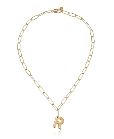 Ettika Paperclip Chain Initial Necklace In Gold-r
