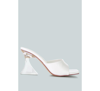 London Rag Women's Sweet16 Clear Spool Heel Sandals In White