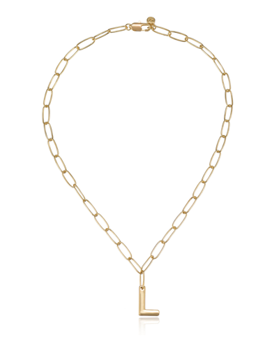 Ettika Paperclip Chain Initial Necklace In Gold-l