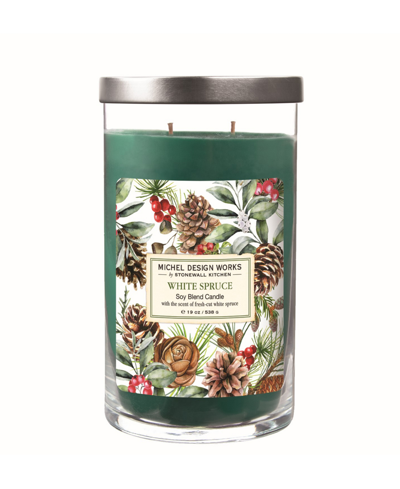 Michel Design Works White Spruce Large Tumbler Candle In Green