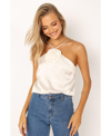 Petal And Pup Petal & Pup Pai Rosette Satin Top In Ivory