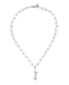Ettika Paperclip Chain Initial Necklace In Rhodium-i