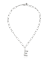 Ettika Paperclip Chain Initial Necklace In Rhodium-e