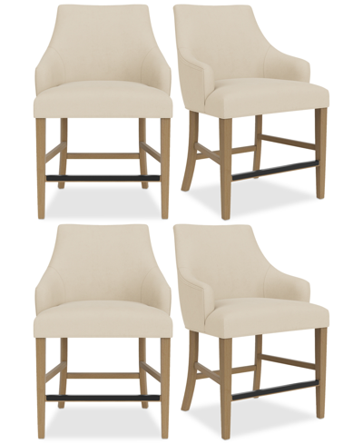 Macy's Nelin 4pc Counter Height Chair Set In Ivory