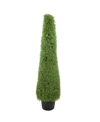 NORTHLIGHT 5' ARTIFICIAL BOXWOOD CONE TOPIARY TREE WITH ROUND POT UNLIT