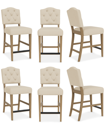 Macy's Jesilyn 6pc Counter Height Chair Set In Ivory