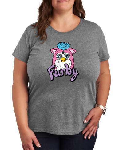 Air Waves Trendy Plus Size Furby Graphic T-shirt In Gray