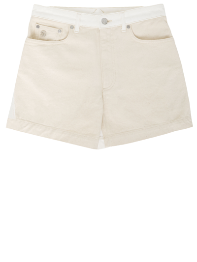 Stella Mccartney Banana Shorts In White,neutro