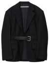 Alexander Wang Belted Wool Blazer In Black