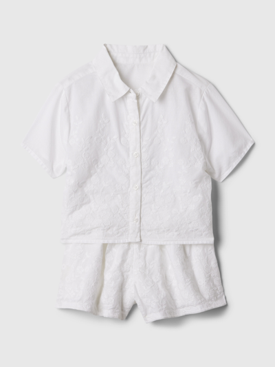 Gap Baby Embroidered Outfit Set In Optic White