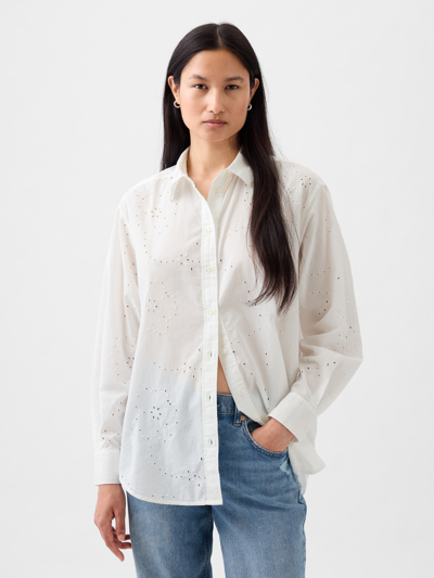 Gap Eyelet Big Shirt In Off White