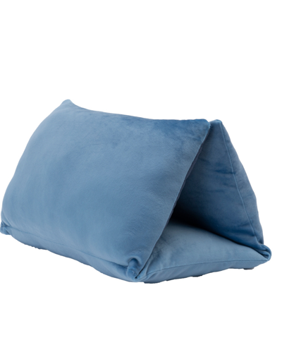 Brookstone Hug'zzz Removable Heated Gel Pack Pillow, 30 X 15 In Blue