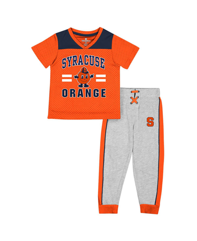 Colosseum Babies' Toddler Boys And Girls  Orange, Heather Gray Syracuse Orange Ka-boot-it Jersey And Pants Se In Orange,heather Gray
