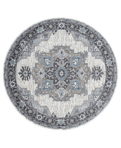 Amer Rugs Alexandria Alx-51 Ivory/gray 6'7" Round Rug In Ivory,gray