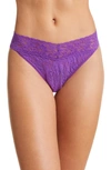 Hanky Panky Original Rise Lace Thong In Twilight Purple