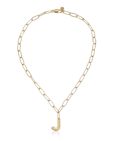 Ettika Paperclip Chain Initial Necklace In Gold-j