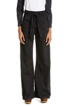Veronica Beard Mohan High Waist Flare Leg Stretch Cotton Pants In Black