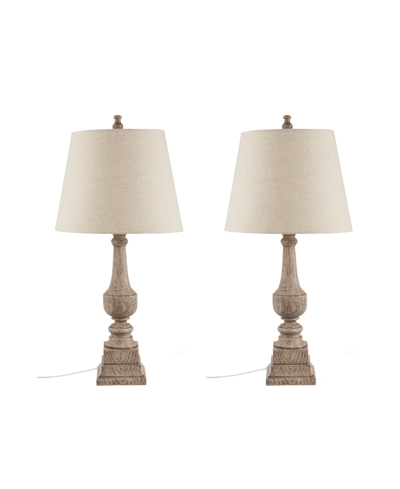 Martha Stewart Provencal 29" H Resin Table Lamp, Set Of 2 In Gray