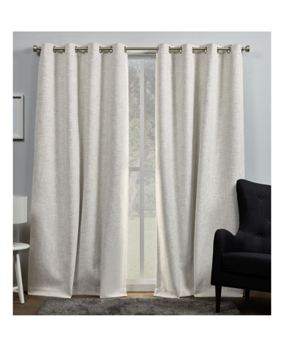 Exclusive Home Curtains Burke Blackout Grommet Top Curtain Panel Pair, 52" X 84", Set Of 2 In Ivory