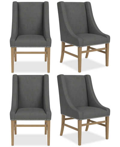 Macy's Eryk 4pc Host Chair Set In Slate