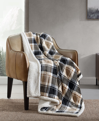 Eddie Bauer Rugged Plaid Ultra Soft Plush Fleece Throw, 50" X 60" In Rugged Plaid Saddle