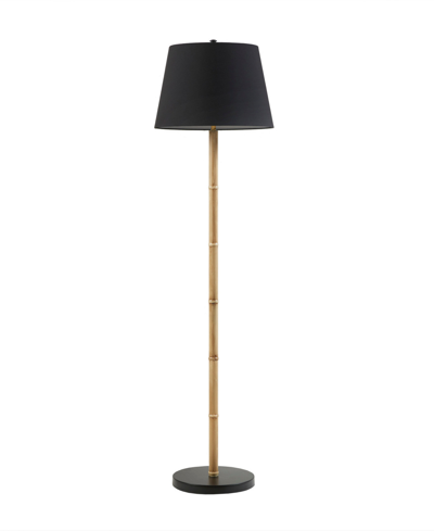Martha Stewart Nassau Metal Bamboo Floor Lamp In Black,natural