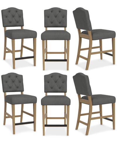 Macy's Jesilyn 6pc Counter Height Chair Set In Slate