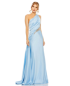 Mac Duggal One-shoulder Sequin A-line Gown In Powder Blue