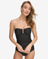 DKNY WOMEN'S SHIRRED ONE-PIECE SWIMSUIT