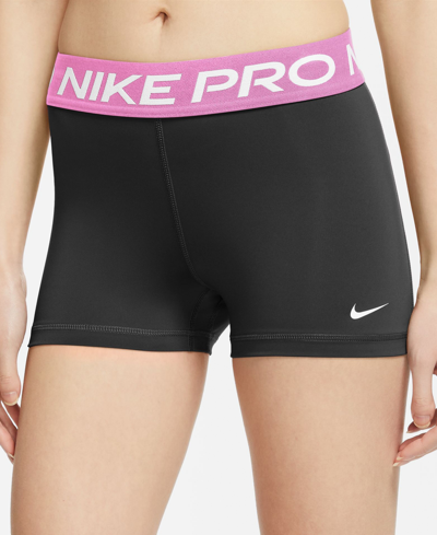 Nike Pro Women's 3" Shorts In Black,playful Pink