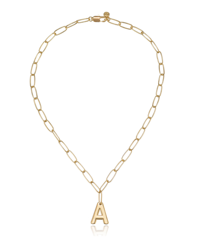 Ettika Paperclip Chain Initial Necklace In Gold-a