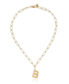 Ettika Paperclip Chain Initial Necklace In Gold - B