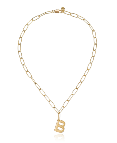 Ettika Paperclip Chain Initial Necklace In Gold-b