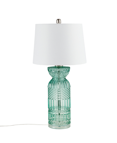Hampton Hill Luxuria Textured Glass And Acrylic Base Table Lamp In Blue