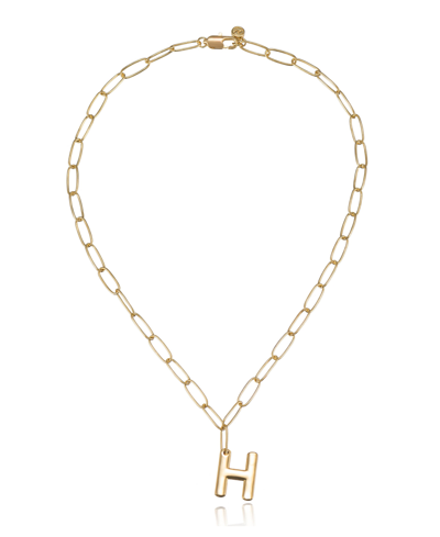 Ettika Paperclip Chain Initial Necklace In Gold-h
