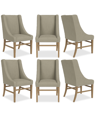Macy's Eryk 6pc Host Chair Set In Sand