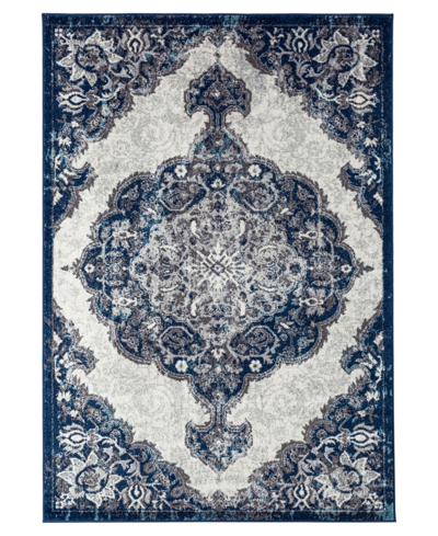 Amer Rugs Alexandria Alx-86 Ivory/navy 5'1" X 7'6" Area Rug In Ivory,navy