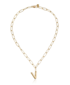 Ettika Paperclip Chain Initial Necklace In Gold-v