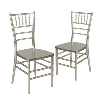 Emma+oliver 2 Pack Premium Resin Stacking Chiavari Chair In Champagne