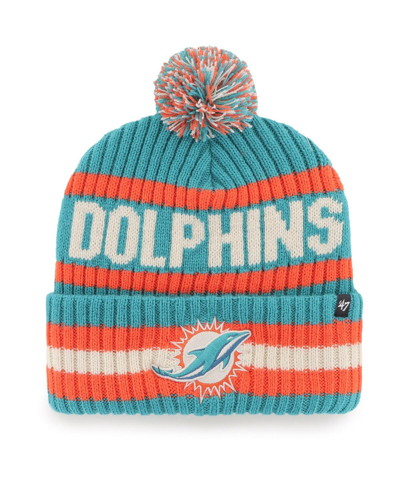 47 Brand Men's ' Aqua Miami Dolphins Bering Cuffed Knit Hat With Pom