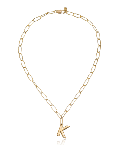 Ettika Paperclip Chain Initial Necklace In Gold-k