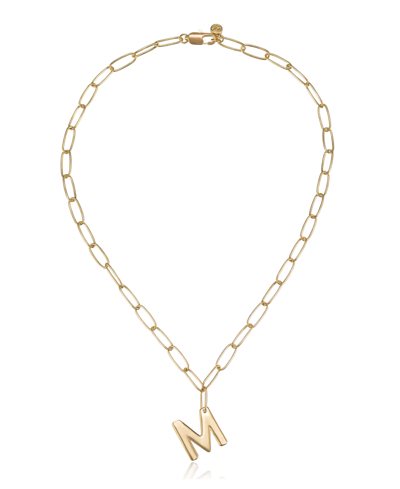 Ettika Paperclip Chain Initial Necklace In Gold-m