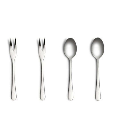 Year & Day 4-pc Appetizer Fork Set In Brushed Steel