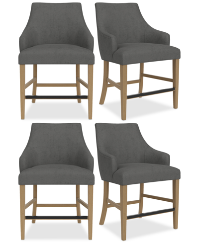 Macy's Nelin 4pc Counter Height Chair Set In Slate