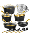 GRANITE STONE DIAMOND GRANITE STONE DIAMOND CHARLESTON COLLECTION HAMMERED ALUMINUM NONSTICK 15-PIECE COOKWARE SET WITH UT