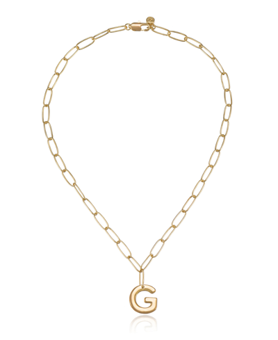 Ettika Paperclip Chain Initial Necklace In Gold-g