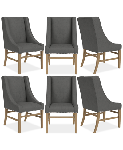 Macy's Eryk 6pc Host Chair Set In Slate