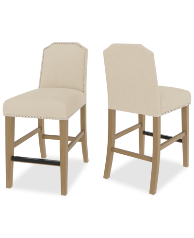 Macy's Hinsen 2pc Counter Height Chair Set In Ivory
