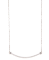 Adornia Silver-tone Crystal Curved Bar Necklace, 16" + 2" Extender In Silver